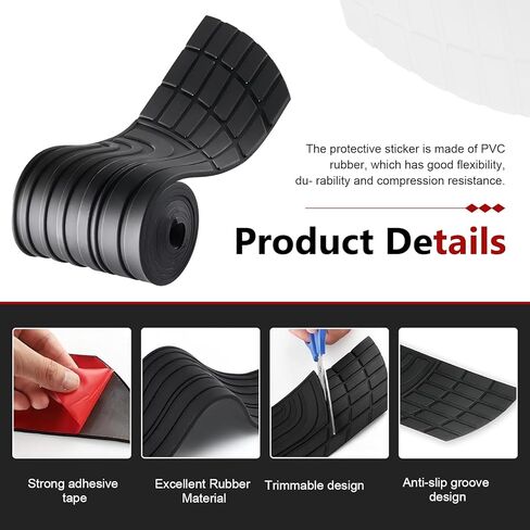 Car Trunk Edge Protector Strip, Trimmable Anti-Scratch Non-Slip Silicone Guard Strip, Self-Adhesive Rubber Trunk Edge Guard, Universal for Cars SUVs Trucks (Black) in Kuwait