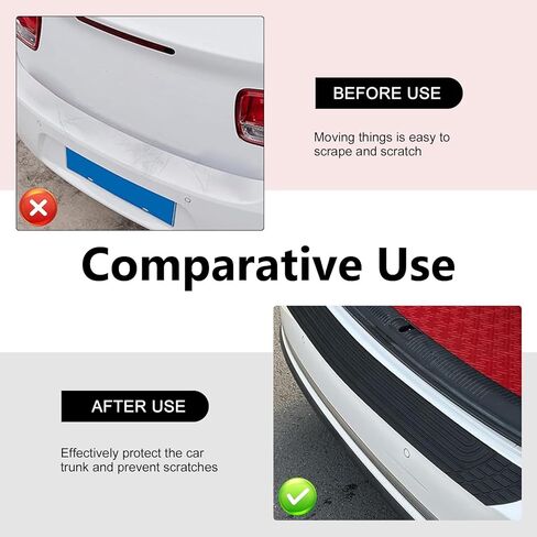 Car Trunk Edge Protector Strip, Trimmable Anti-Scratch Non-Slip Silicone Guard Strip, Self-Adhesive Rubber Trunk Edge Guard, Universal for Cars SUVs Trucks (Black) in Kuwait