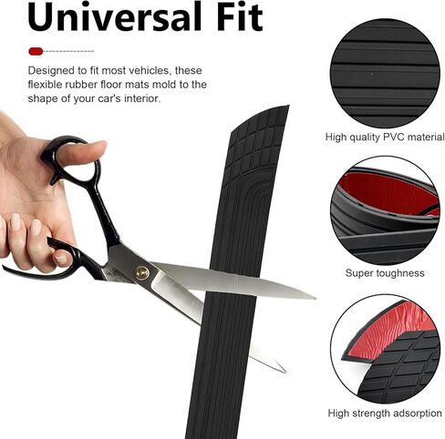 Car Trunk Edge Protector Strip, Trimmable Anti-Scratch Non-Slip Silicone Guard Strip, Self-Adhesive Rubber Trunk Edge Guard, Universal for Cars SUVs Trucks (Black) in Kuwait