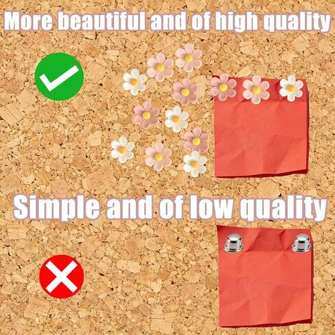30Pcs Flower Shaped Push Pins, 3 Colors Cute Thumb Tacks for Bulletin Board, Rust-Proof Decorative Tacks for Cork Board, Photo Wall, Office, Home & School Supplies in Kuwait