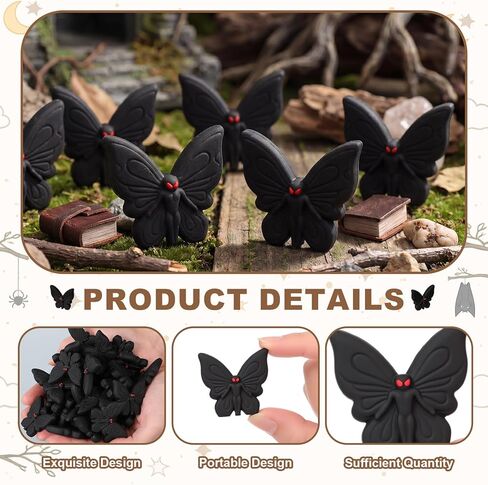 Chunful 50 Pcs Mini Mothman Figurines Tiny Moth Man Figures Bulk Small Mothman Statue Cute Cryptid Creature for Cake Garden Window Desktop Decor Hide Seek Birthday Party Gifts Collectibles in Saudi Arabia