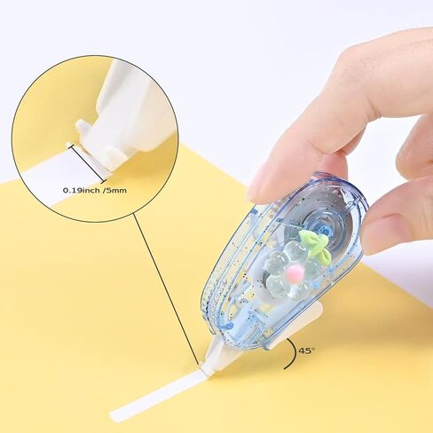 Temiary 6 Pcs Mini Correction Tape Set, Cute White Smooth Pull Out Applicator for Instant Corrections, Aesthetic Correction Tapes for Students Back To School Office Supplies (Flower) in Kuwait