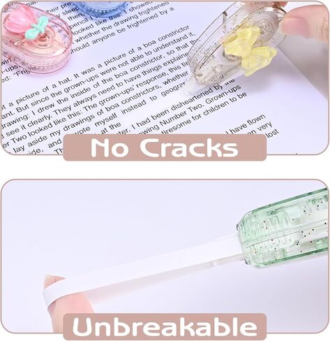 Temiary 6 Pcs Mini Correction Tape Set, Cute White Smooth Pull Out Applicator for Instant Corrections, Aesthetic Correction Tapes for Students Back To School Office Supplies (Flower) in Kuwait
