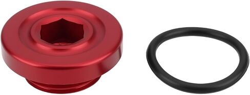 SING F LTD ATV Crankcase Oil Filler Drain Plug with O-Ring 1S3-15189-00-00 Compatible with Yamaha Raptor 700 700R, Red in Saudi Arabia