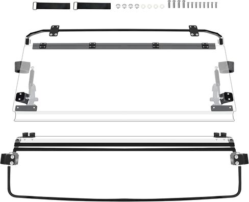 حاجب رياح قابل للطي 3 في 1 لملحقات Polaris Ranger متوسطة الحجم 570 500 SP 570، 1/5 بوصة من البولي كربونات المطلي الصلب وقابل للتعديل وقابل للطي لـ Ranger 570، مفتوح/مفتح/مغلق، غير مناسب للحجم الكامل in Kuwait