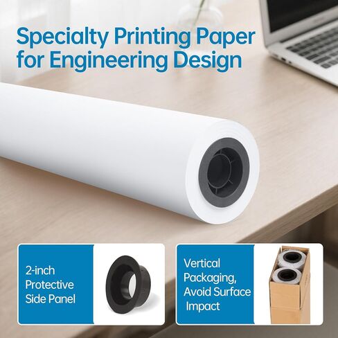 wide format, Inkjet Printer Paper 36 Inch x 150 ft 4 Roll, 2 Inch Core CAD Bond Rolls, 95 Bright, 30lb Plotter Paper for Wide Format Printer in Saudi Arabia