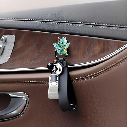 2pcs Crystal Baby Dragon Multi-Functional Adhesive Car Organizer Hooks for Hanging Keys, USB Cables, and Headphones - Strong Adhesive & Ideal Gift for Dashboard and Home Use. in Kuwait