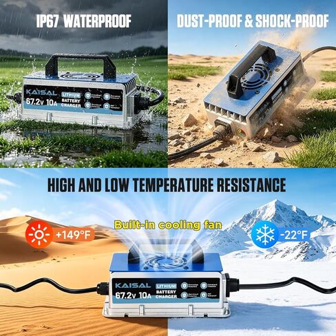 67.2V 10A Dirt Bike Battery Charger Compatible for 60V Talaria Sting 4000 Series X3 X3C L1E MX3 MX4 Dirt Motorcycle IP67 Waterproof & 0V Wake Up &8 Protection 60 Volt Li-on Lithium Battery Charger in Kuwait