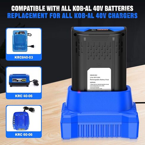 استبدال شاحن سريع لشاحن Kobalt 40V متوافق مع بطارية Kobalt 40-V Max KB440-03 KB540C-06 KB540-06 KB2540C-06 KB640-03 بطارية أدوات الطاقة من سلسلة in Kuwait