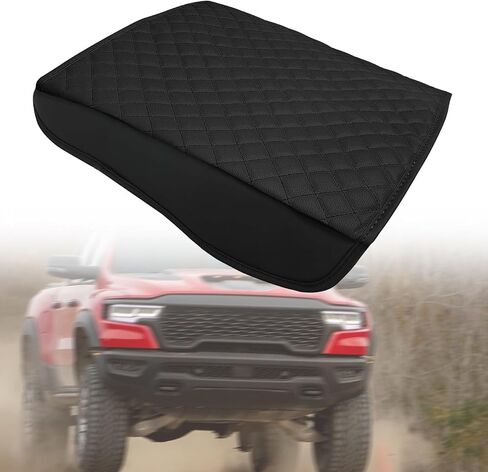 Center Console Cover Compatible with 2019-2026 Ram 1500 2500 3500 Customized Armrest Cover Leather Arm Rest Cushion Protector for Car, Anti-Scratch, Bucket Seat Only in Saudi Arabia