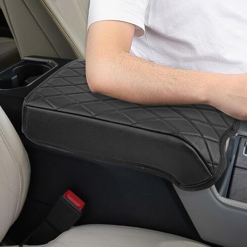 VarCozy Center Console Cover Compatible with 2015-2020 Ford F150 / 2017-2022 F250 F350 F450, Car Armrest Cover for 2018-2023 Expedition, PU Leather Console Cover Full Protector (Bucket Seat Only) in Saudi Arabia