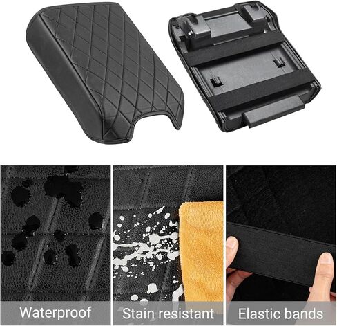 VarCozy Center Console Cover Compatible with 2015-2020 Ford F150 / 2017-2022 F250 F350 F450, Car Armrest Cover for 2018-2023 Expedition, PU Leather Console Cover Full Protector (Bucket Seat Only) in Saudi Arabia