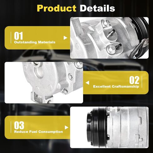 CO 29002C Air Conditioning AC Compressor with Clutch fits for Chevrolet,GMC Models - Silverado,Express,Sierra,Yukon,Tahoe,Suburban,Savana,Escalade,Avalanche, & More - with 2 Mounting Holes in Saudi Arabia