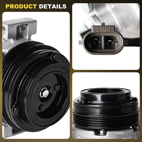 CO 29002C Air Conditioning AC Compressor with Clutch fits for Chevrolet,GMC Models - Silverado,Express,Sierra,Yukon,Tahoe,Suburban,Savana,Escalade,Avalanche, & More - with 2 Mounting Holes in Saudi Arabia