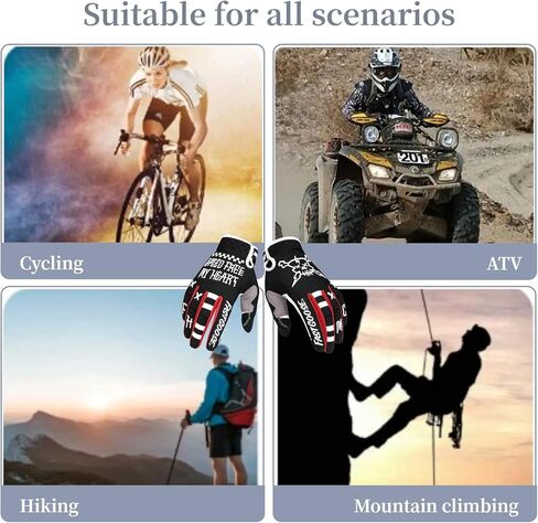 Skull Motorcycle Dirt Bike Motorbike Cycling Gloves for Men & Women - Adjustable Wrist, Non-Slip Breathable Full Finger Racing Gloves in Saudi Arabia