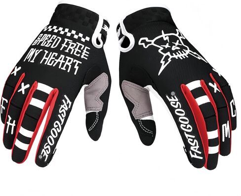Skull Motorcycle Dirt Bike Motorbike Cycling Gloves for Men & Women - Adjustable Wrist, Non-Slip Breathable Full Finger Racing Gloves in Saudi Arabia