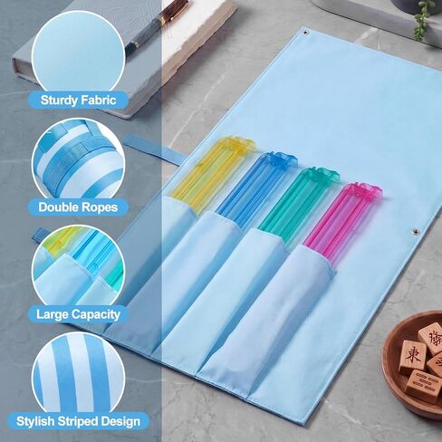 Mahjong Bags Protective Sleeve for Mahjong Racks and Pushers Tile Bag Accessory 20 Inch Fits 4 Racks and Pushers Travel Mah Jong Accessories and Gifts Empty Mah Jong Bag Only(Blue) in Saudi Arabia