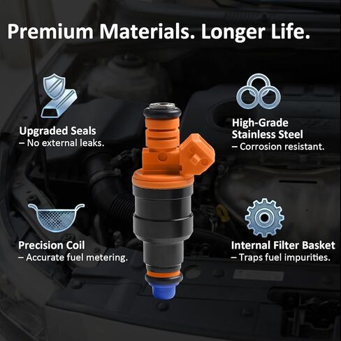 Set of 8 Fuel Injector Compatible with Ford F150 F250 F350 E150 E250 E350 Mustang Expedition Excursion, Replacement for Lincoln Navigator Town Car, Replaces 0280150943 0280150939 0280150909 in Kuwait