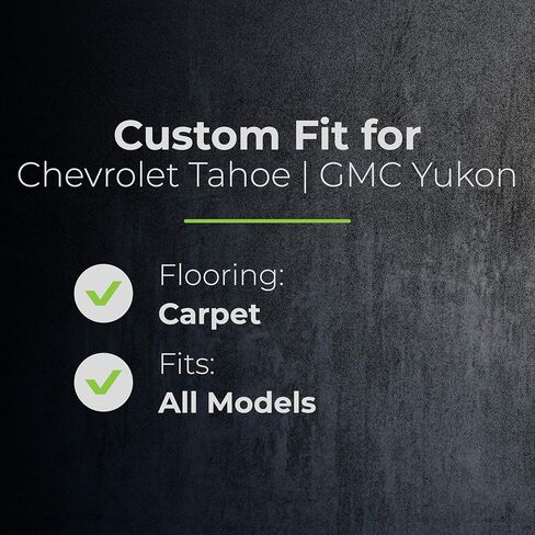 Smart Choice USA Car Floor Mat Custom fit for 2015-2020 Chevrolet Tahoe/2015-2020 GMC Yukon - Made in USA - Black - Full Set 1st, 2nd & 3rd Row in Saudi Arabia