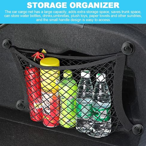 2pcs Universal Elastic Small Cargo Net, 13.7 x 9.8in RV Netting Pouch Bag with 8 Pieces Mounting Screws, for Trunk RV Boat Storage Mesh Pocket Nets in Saudi Arabia