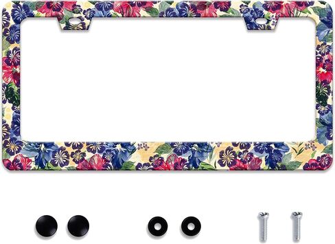 Personalized Bookshelf License Plate Frame Stainless Steel Accessory Colorful Book License Plate Holder Funny Car Decorative 2 Holes Screws Fits Us Standard License Plates 12.2 X 6.3 in for Men Women in Saudi Arabia