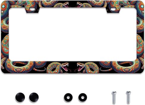 Personalized Bookshelf License Plate Frame Stainless Steel Accessory Colorful Book License Plate Holder Funny Car Decorative 2 Holes Screws Fits Us Standard License Plates 12.2 X 6.3 in for Men Women in Saudi Arabia