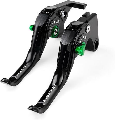 CNC Shorty Brake & Clutch Levers Compatible with Kawasaki Ninja ZX-6R ZX6R ZX636 2019 2020 2021 2022 2023 2024 2025 2026, Adjustable 2-Finger Levers for Supersport Control Precision (Black) in Saudi Arabia