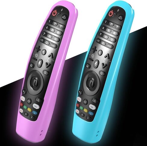 جراب مكون من قطعتين لجهاز التحكم عن بعد LG Magic، غطاء لجهاز LG MR20GA MR19BA MR18BA MR650A MR600 AKB75855501 غطاء من السيليكون لأجهزة التحكم عن بعد يتوهج باللون الأزرق الداكن والأرجواني in Saudi Arabia