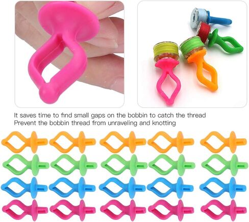 40Pcs Bobbin Fixing Clips, Spool Huggers Clip, Colorful Silicone Bobbin Thread Organizer, Clamp Thread Saver for Sewing Accessory Thread Spool Organizing in Kuwait