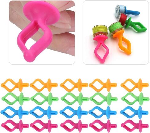 40Pcs Bobbin Fixing Clips, Spool Huggers Clip, Colorful Silicone Bobbin Thread Organizer, Clamp Thread Saver for Sewing Accessory Thread Spool Organizing in Kuwait