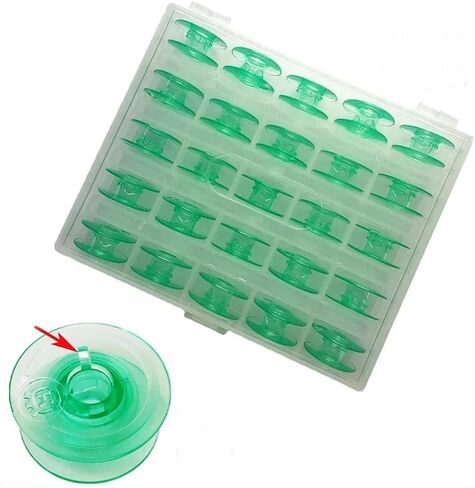 TZCCH 25Pcs/Box Green Bobbins for Husqvarna Viking, fit Pfaff, Also fit White Sewing Machine #4131825-45#4123078-G in Kuwait