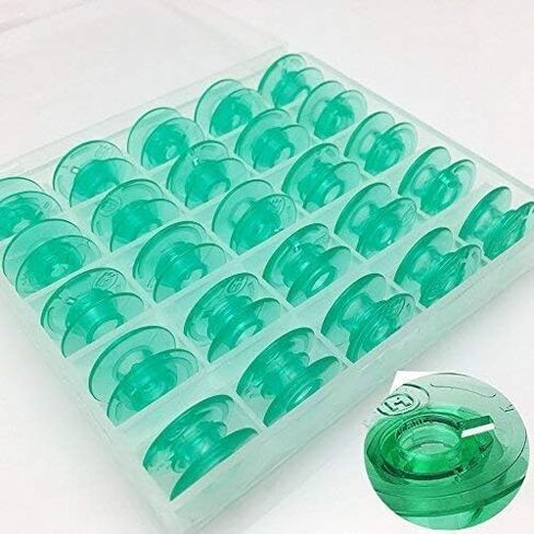 TZCCH 25Pcs/Box Green Bobbins for Husqvarna Viking, fit Pfaff, Also fit White Sewing Machine #4131825-45#4123078-G in Kuwait