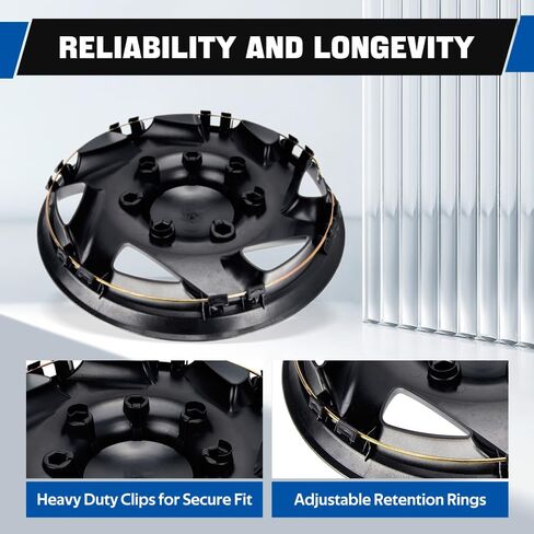 BARTOO 4 Pack Hubcaps Wheel Covers 16 Inch Hubcap for Ford E150 E250 E350 Econoline Van 1992-2014, 8 Lug Steel Wheel, Hub Caps Van Heavy Duty Construction in Kuwait