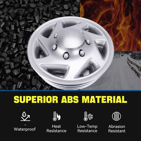 BARTOO 4 Pack Hubcaps Wheel Covers 16 Inch Hubcap for Ford E150 E250 E350 Econoline Van 1992-2014, 8 Lug Steel Wheel, Hub Caps Van Heavy Duty Construction in Kuwait