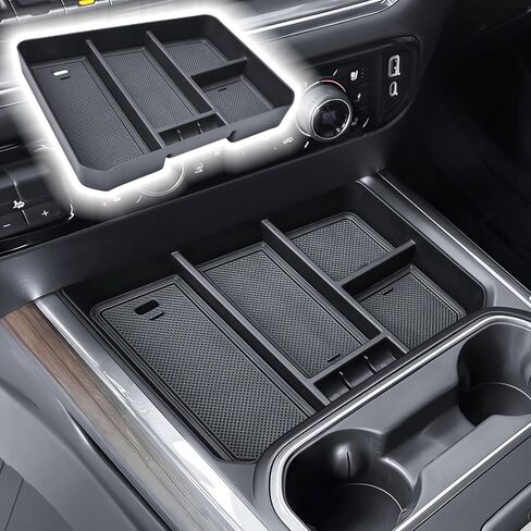 RUNROAD Center Console Organizer Tray Compatible with 2024-2026 Chevy Silverado 2500HD 3500HD Accessories, Armrest Tray For Silverado Middle Console Organizer (NOT Fit Front Triple/Split-Bench Seats) in Kuwait