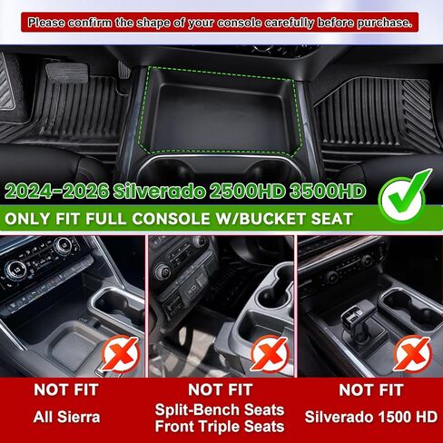 RUNROAD Center Console Organizer Tray Compatible with 2024-2026 Chevy Silverado 2500HD 3500HD Accessories, Armrest Tray For Silverado Middle Console Organizer (NOT Fit Front Triple/Split-Bench Seats) in Kuwait