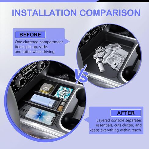 RUNROAD Center Console Organizer Tray Compatible with 2024-2026 Chevy Silverado 2500HD 3500HD Accessories, Armrest Tray For Silverado Middle Console Organizer (NOT Fit Front Triple/Split-Bench Seats) in Kuwait