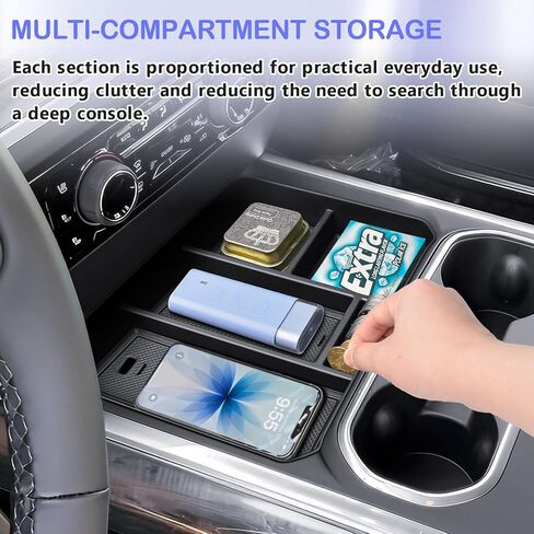 RUNROAD Center Console Organizer Tray Compatible with 2024-2026 Chevy Silverado 2500HD 3500HD Accessories, Armrest Tray For Silverado Middle Console Organizer (NOT Fit Front Triple/Split-Bench Seats) in Kuwait