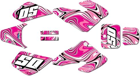 Graphics Kit for Honda Honda XR50 (2000-2003) SNAGGED Series Pink 9 Mil - Easy Go - Dirt Pit Bike Motorcycle Stickers, Dirtbike Racing Automotive Decal Motocross Accessories no-Plastics in Saudi Arabia