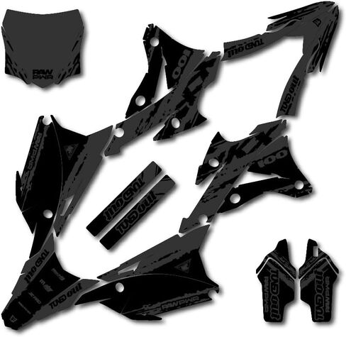 مجموعة رسومات Blackout Slick Racing تناسب لوحات Kawasaki Kx100 14-21 Kx 100 in Kuwait