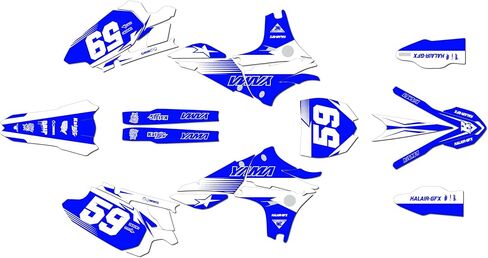 مجموعة رسومات لـ Yamaha Yamaha YZ450F (2010-2013) Swift Series White 21 Mil - Pro Edition - ملصق دراجة نارية Dirt Pit Bike، ملصق سباق Dirtbike ملحقات Motocross بدون بلاستيك in Kuwait