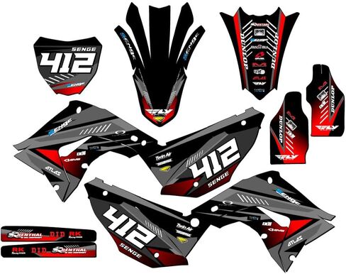2002-2012 fits POLISPORT Restyle CR 250 R Surge Black Senge Graphics Complete Kit with Rider I.D. Compatible with Honda in Saudi Arabia