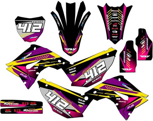 2002-2012 fits POLISPORT Restyle CR 250 R Surge Black Senge Graphics Complete Kit with Rider I.D. Compatible with Honda in Saudi Arabia