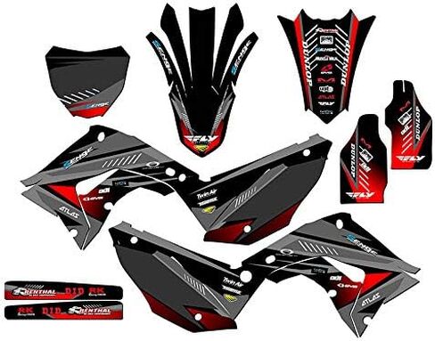 2002-2012 fits POLISPORT Restyle CR 250 R Surge Black Senge Graphics Complete Kit with Rider I.D. Compatible with Honda in Saudi Arabia