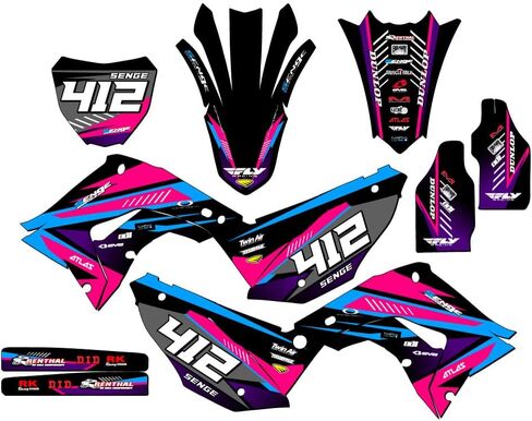 2002-2012 fits POLISPORT Restyle CR 250 R Surge Black Senge Graphics Complete Kit with Rider I.D. Compatible with Honda in Saudi Arabia