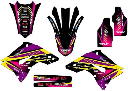 2002-2012 fits POLISPORT Restyle CR 250 R Surge Black Senge Graphics Complete Kit with Rider I.D. Compatible with Honda in Saudi Arabia
