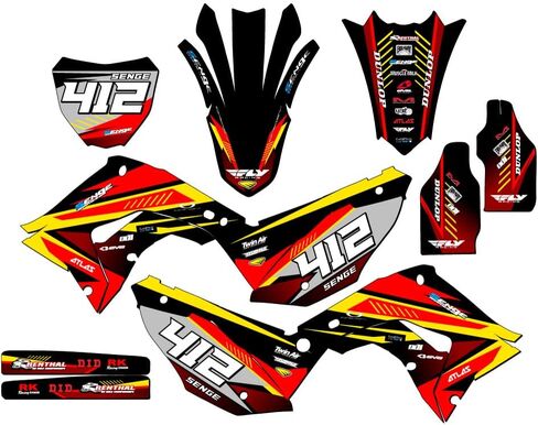 2002-2012 fits POLISPORT Restyle CR 250 R Surge Black Senge Graphics Complete Kit with Rider I.D. Compatible with Honda in Saudi Arabia