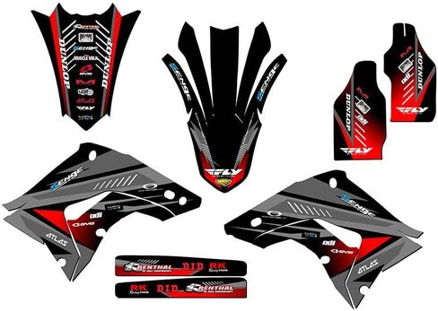 2002-2012 fits POLISPORT Restyle CR 250 R Surge Black Senge Graphics Complete Kit with Rider I.D. Compatible with Honda in Saudi Arabia