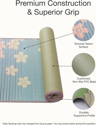 FULI Japanese Tatami Yoga Mat, Igusa Mat, Non Slip Exercise & Fitness Mats, Pilates & Floor Workouts, Made in Japan (1/4" Thick) in Saudi Arabia