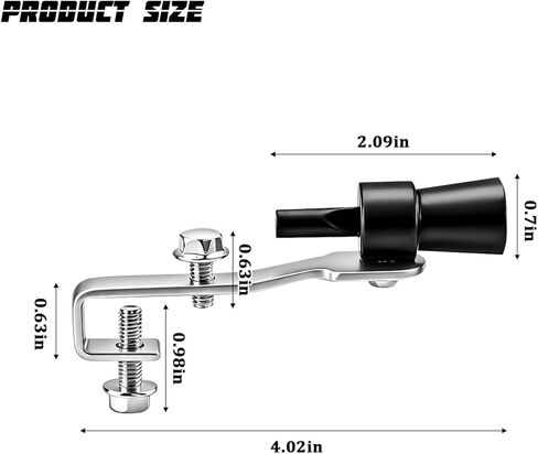 Zpana 2PCS Car Turbo Whistle, Aluminum Alloy Vehicle Turbo Sound Exhaust Muffler Roar Maker, Auto Blow off Valve Tip Simulator Tail Whistler Replacement, Universal for Most Vehicles (Black) in Kuwait